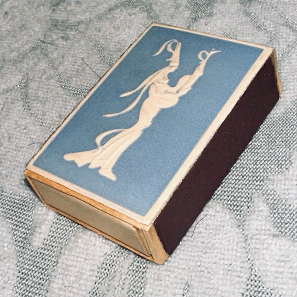 Vintage RARE Blue and White Grecian Match box from Bantam Match Corp. as new